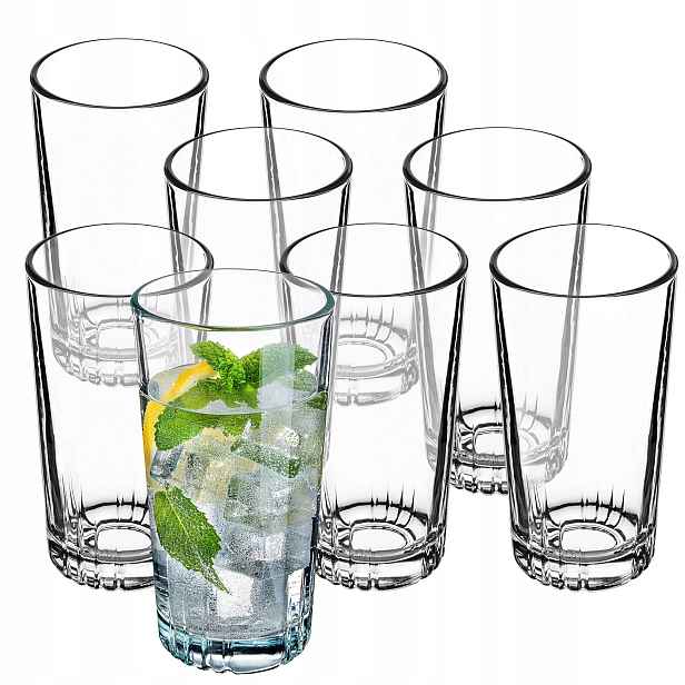 Sklenice Na Nápoje 345 ml Nápojů Na Šťávu Sada 8 ks Vysokých Sklenic Dárek