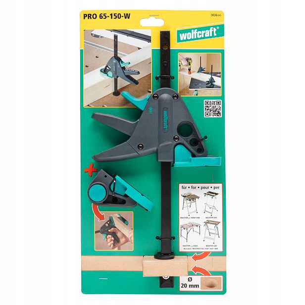 Svěrák na pracovní stůl Wolfcraft Pro 65-150 mm