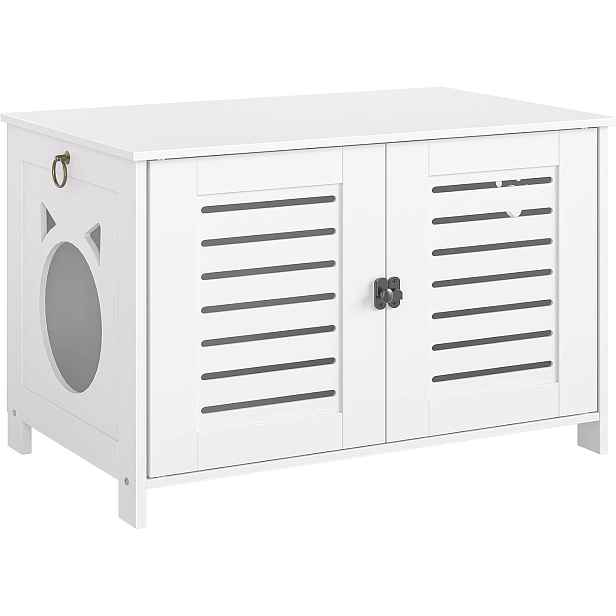 VASAGLE Kočičí toaleta Sparky 60 cm bílá