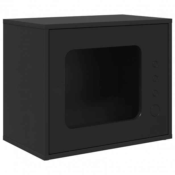 vidaXL Kočičí dům Černá 51 x 30 x 42,5 cm Kompozitní dřevo