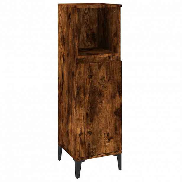 vidaXL Koupelnová skříňka kouřový dub 30x30x100 cm kompozitní dřevo
