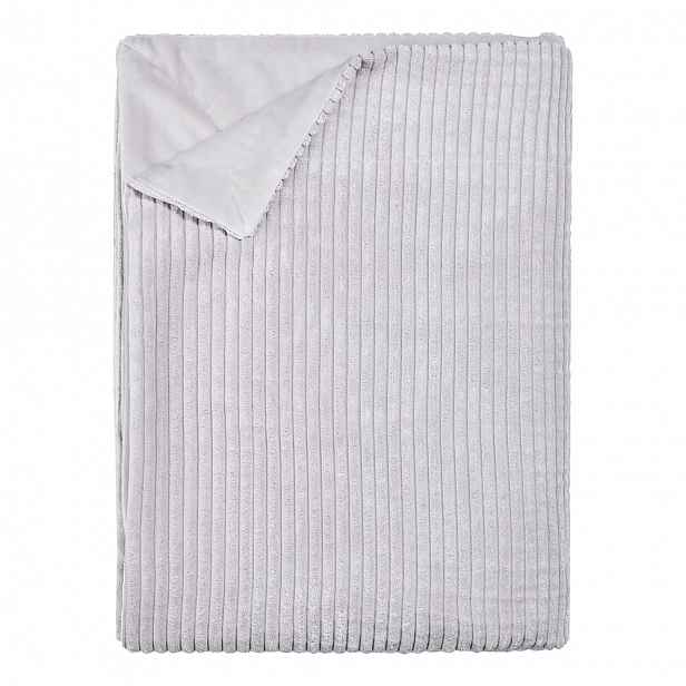 Butlers LORD OF CORD Deka žebrovaná 200 x 150 cm - sv. šedá