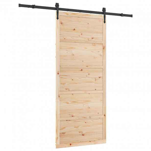 vidaXL Posuvné dveře 80 x 208 cm Masivní borovicové dřevo Přírodní
