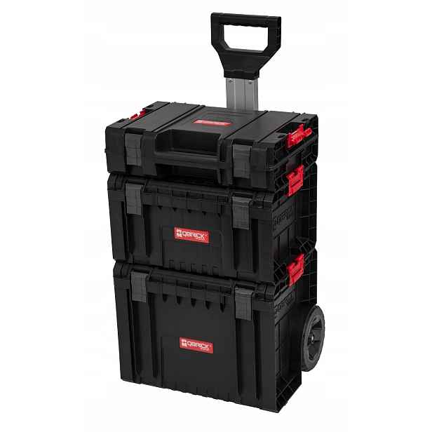 Box na nářadí na kolečkách Qbrick, systém 28 l s komorami
