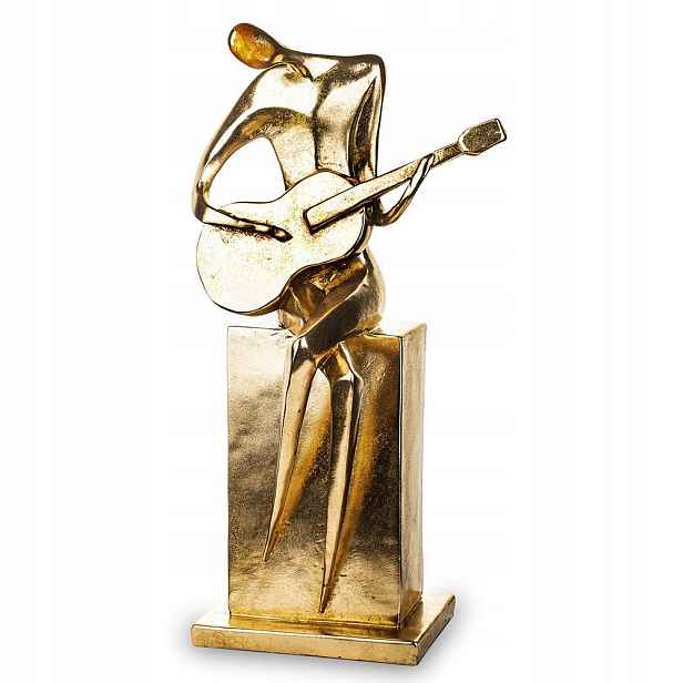 Figurka Kytarista Hudebník 45 cm Zlatá Kytara Koncert 40 50