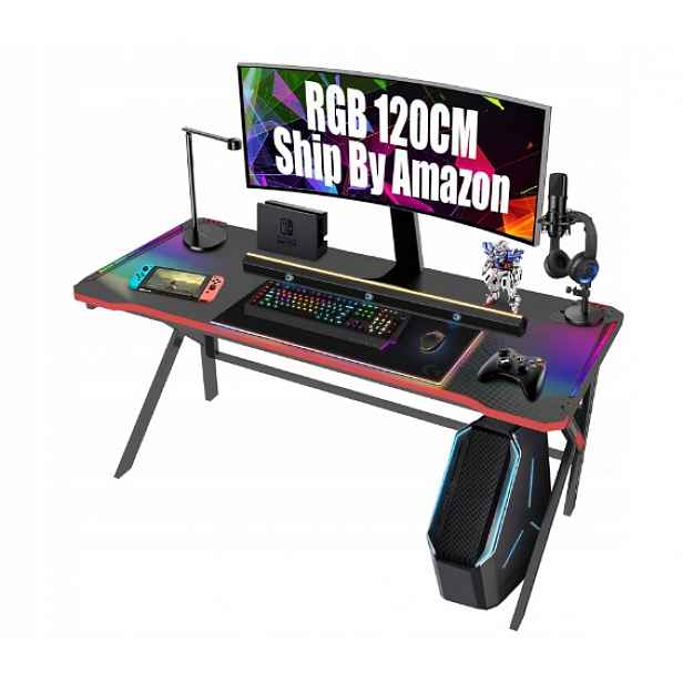 Herní počítačový stůl s Rgb Led podsvícením pro hráče 120x60
