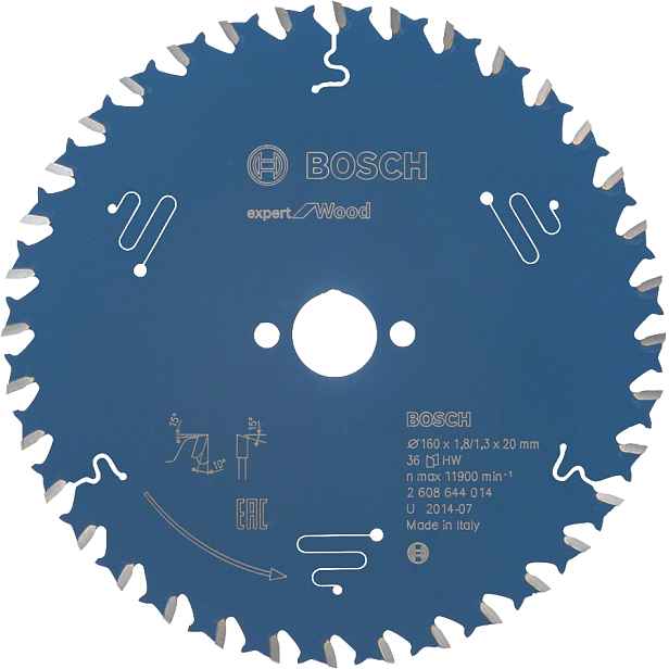 Kotouč pilový Bosch Expert for Wood 160×20×1,8 mm 36 z.
