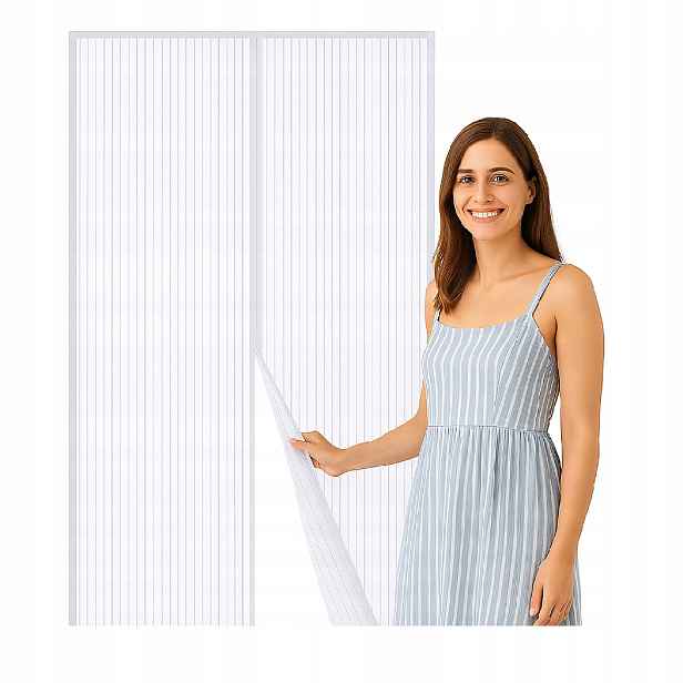 Moskytiéra na dveře 120 cm x 210 cm bílá magnetická Apalus