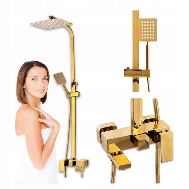 Sprchový Set Cubo Na Omítku S-1067G Zlatý