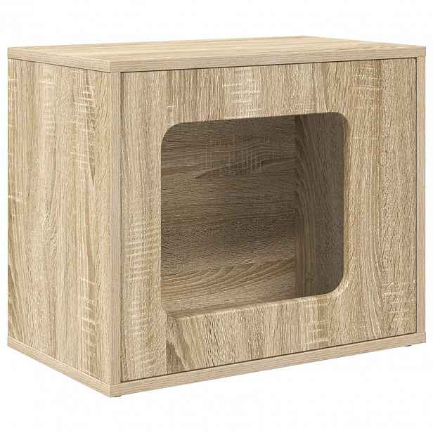 vidaXL Kočičí dům Dub sonoma 51 x 30 x 42,5 cm Kompozitní dřevo