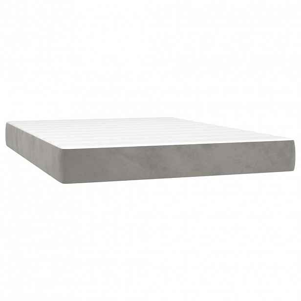 vidaXL Taštičková matrace střední tvrdost světle šedá 137 x 190 x 20 cm samet