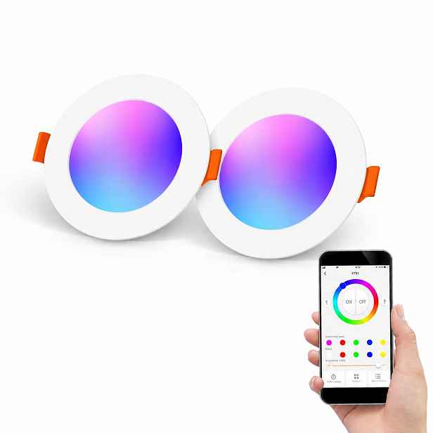 Dusktec Led reflektor pro zabudování Rgbww, připojený chytrý telefon Alexa, 2ks