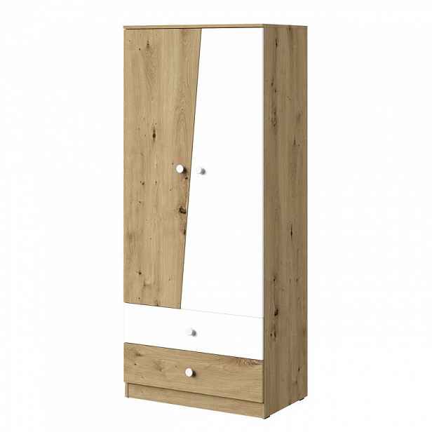 Kombinovaná šatní skříň 80 cm CHIMA 1 - dub artisan / bílá