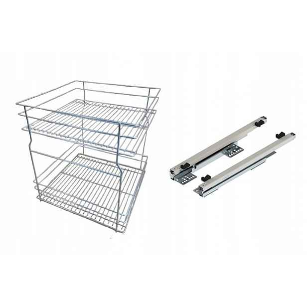 Koš Cargo pro spodní skříňku 60 cm 600 Chrom 2p s tlumením dovírání Rejs pod závěs