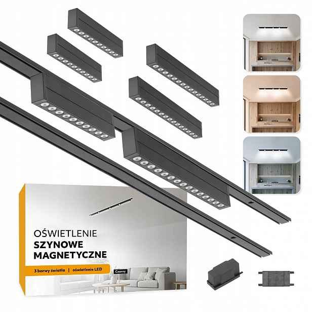 Magnetické kolejnicové osvětlení 2x Kolejnice 1m 2x 10W 2x15W Led lampa
