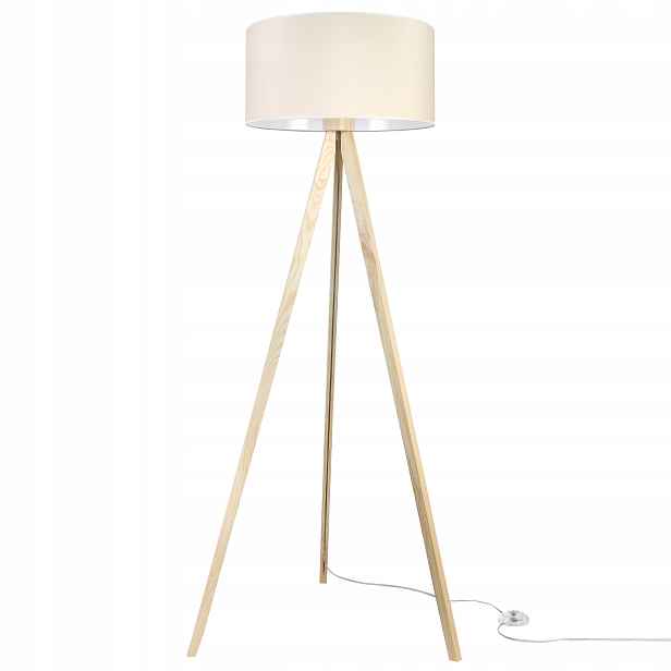 Stojací Lampa Trojnožka S Stínítkem Do Ložnice Obývacího Pokoje Béžová Boho