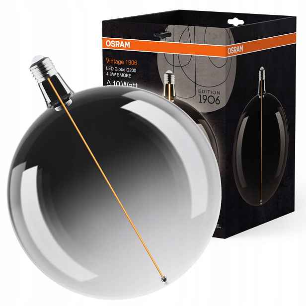Led žárovka E27 4.8W 10W 100lm 1800K Kouřová Filament Vintage 1906 Osram