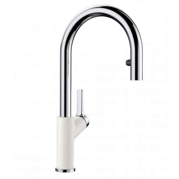 Blanco Carena S - Dřezová baterie s výsuvnou sprškou, bílá/chrom 521368