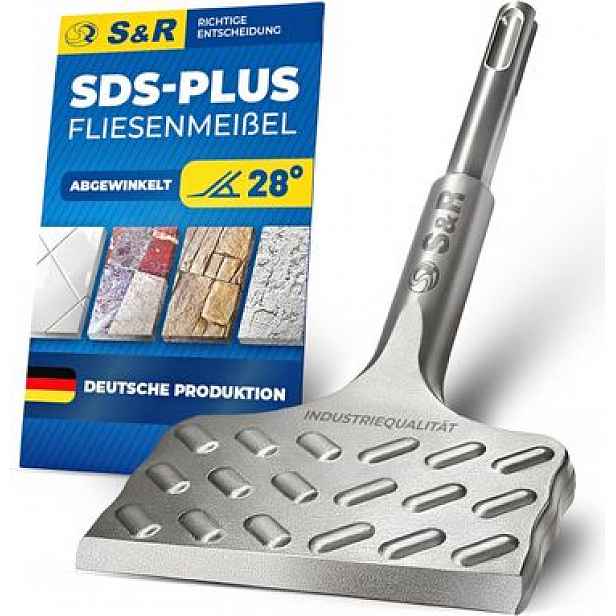 Dláto na dlaždice SDS-plus 165 x 75 mm, lopata fliz (ohnutá) S&r