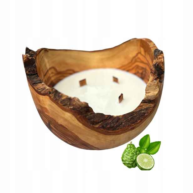 Přírodní vonná svíčka v dřevě DMIR18 Arkay Bergamot I Limetka