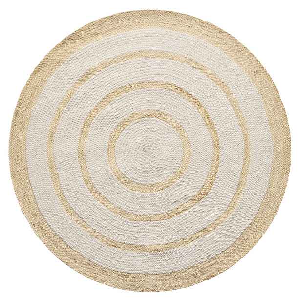 Ručně vázaný kusový koberec Ellara SM 05 Natural kruh, 140x140 (průměr) kruh, béžová, chodba / předsíň, Diamond Carpets India