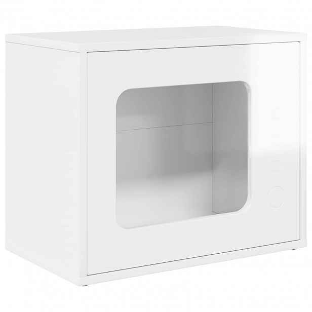 vidaXL Kočičí dům Bílá s vysokým leskem 51 x 30 x 42,5 cm