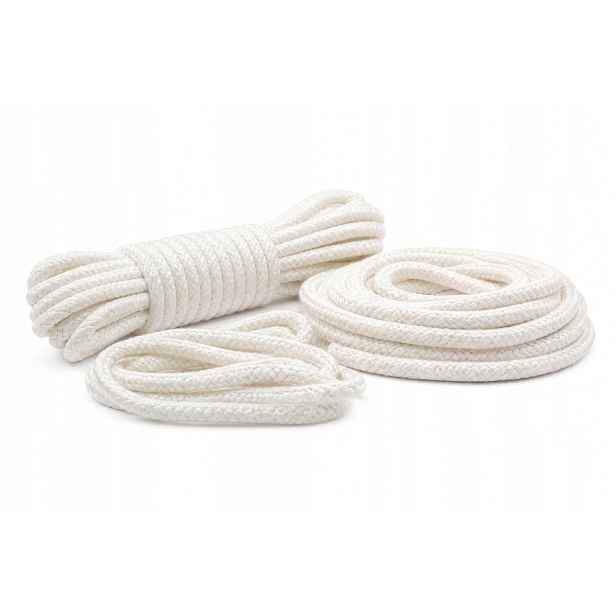 Bavlněné lano 6 mm x 30 m Bílé – makramé, zahrada, ruční práce, Diy!