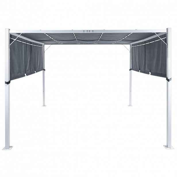 Beliani PERGOLA s LED osvětlením Ocel šedá 310/310 cm Parga