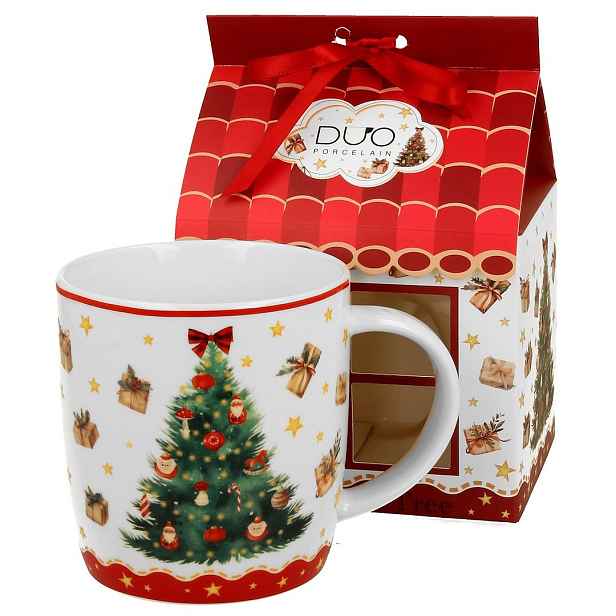 Duo Porcelánový hrnek CHRISTMAS TREE 3 400 ml vícebarevný
