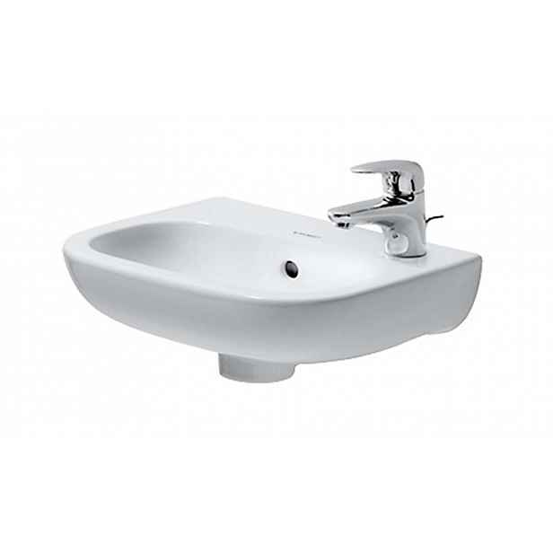 Duravit D-Code - Umývátko 36x27 cm, s 1 otvorem pro baterii vpravo, alpská bílá 07053600082