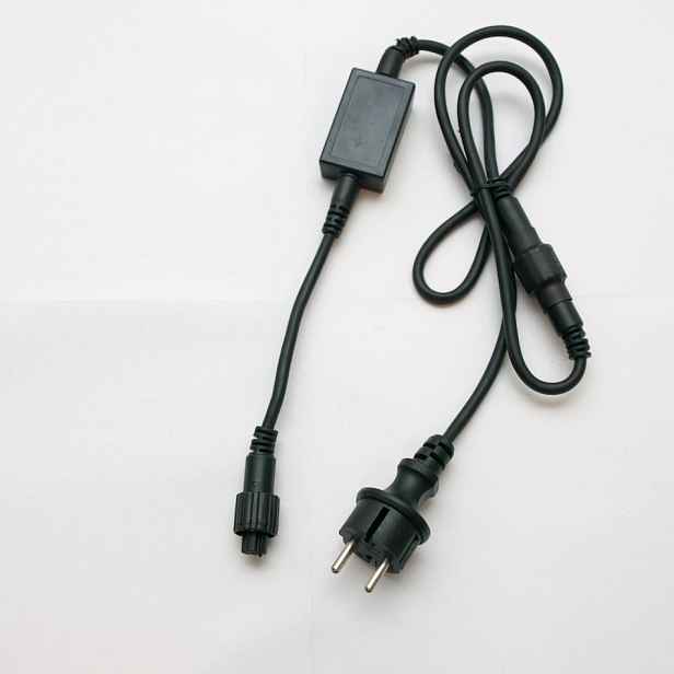 Easy Fix zdrojový kabel, exteriér, 2 m, oddělitelný AC/DC, IP67, černý