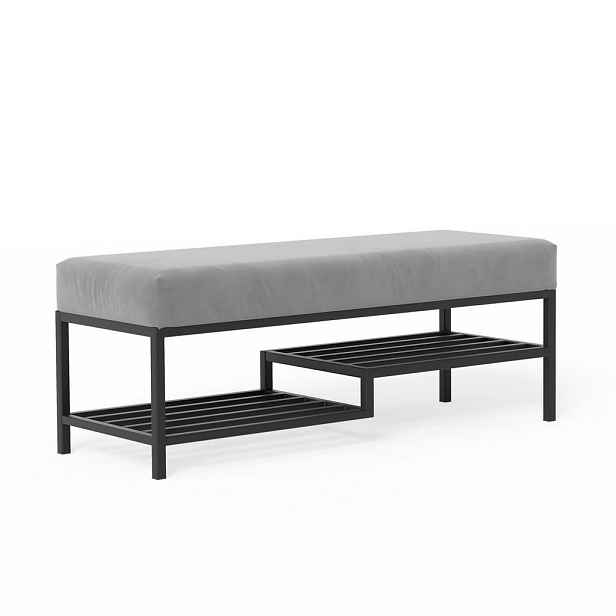 Idohome SEDACÍ LAVICE STEP 80 cm, kovový rám, černá / šedá