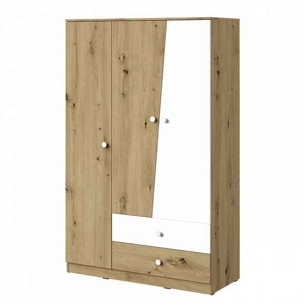 Kombinovaná šatní skříň 120 cm CHIMA 2 - dub artisan / bílá