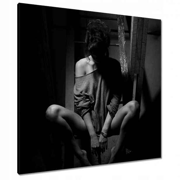 Obrazy 80x80 Černobílé fotografie kočky