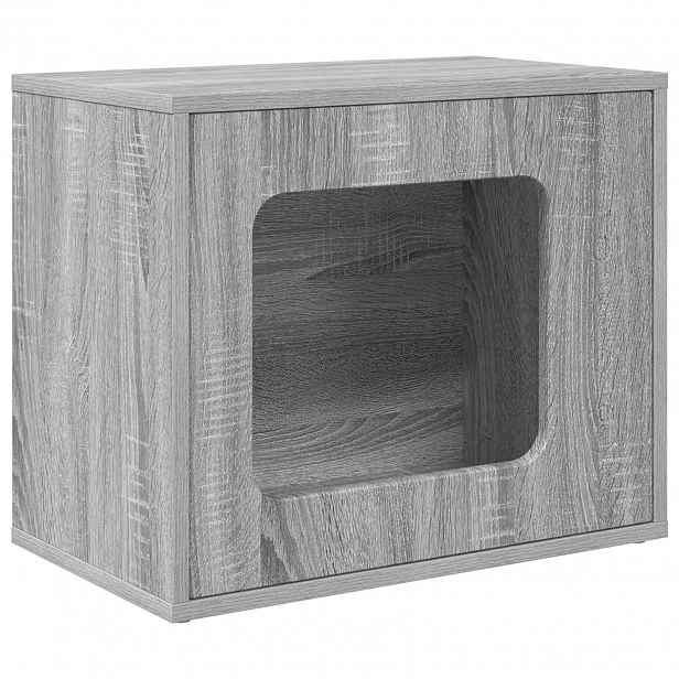 vidaXL Kočičí dům Šedý Sonoma 51 x 30 x 42,5 cm Kompozitní dřevo