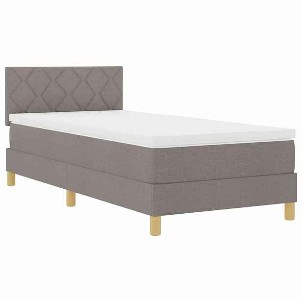 vidaXL LED box pružinová postel s čelo Taupe 90 x 190 cm textil