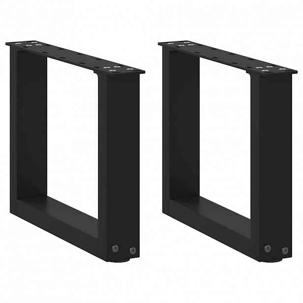 vidaXL Nohy konferenčního stolku ve tvaru U, 2 ks, černé, 30 x (30-31) cm, ocel