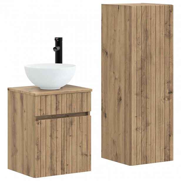 vidaXL Sada koupelnového nábytku 2 ks Dub artisan 33 x 34,5 x 100 cm