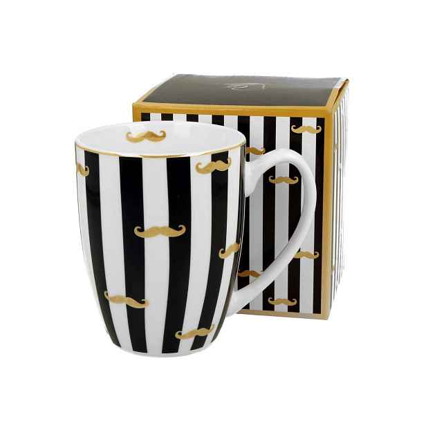 Duo Porcelánový hrnek ELEGART 360 ml černý/bílý