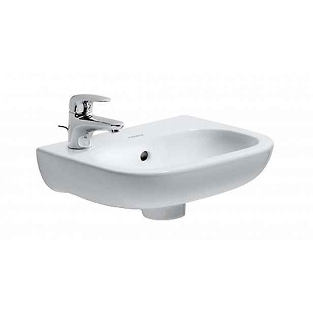 Duravit D-Code - Umývátko 36x27 cm, s 1 otvorem pro baterii vlevo, alpská bílá 07053600092