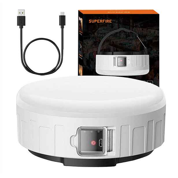 Kempingová lampa Superfire T25 – 400 lm, USB, 3 režimy