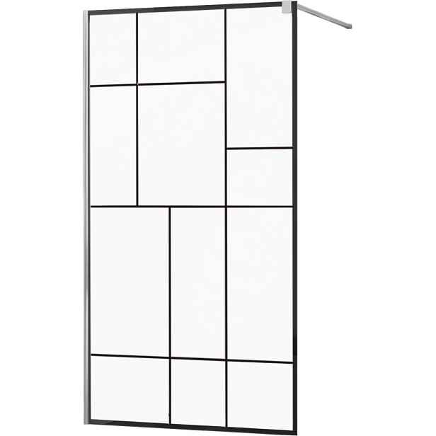 MEXEN - KIOTO Sprchová zástěna WALK-IN 110x200 cm 8 mm, chrom, černý vzor 2 800-110-101-01-78