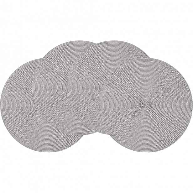 Altom Prostírání Straw šedá, pr. 38 cm, sada 4 ks