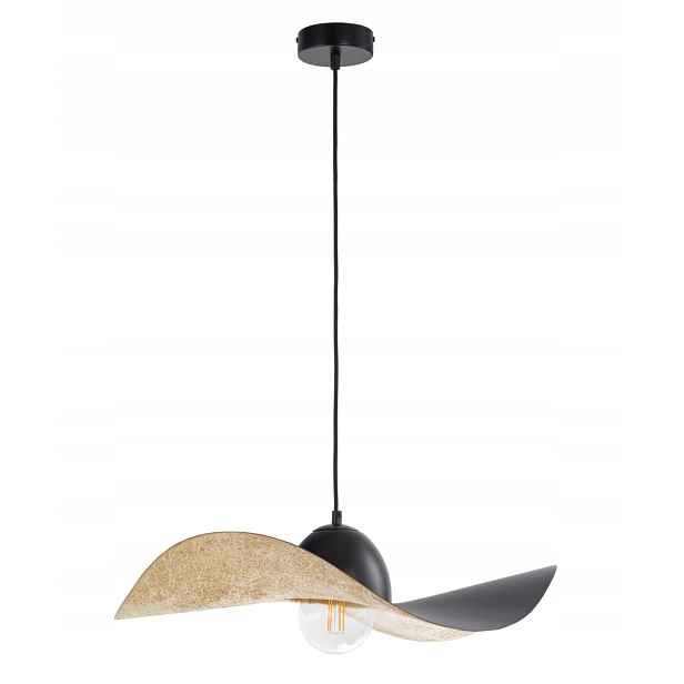 Dekorativní závěsná lampa ve tvaru klobouku, černá, zlatá, 55 cm Sigma