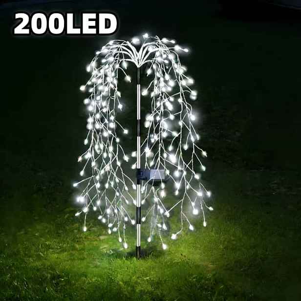 TEMU Solární LED řetězové světla 120/200 s 13 světelnými režimy, s funkcí automatického zapínání/vypínání a ambientním osvětlením. Vhodné pro dvorky,