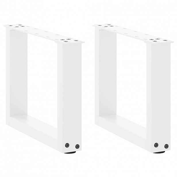 vidaXL Nohy konferenčního stolku ve tvaru U, 2 ks, bílé, 30 x (30-31) cm, ocel