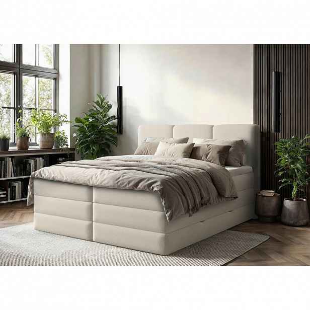 MID.YOU POSTEL BOXSPRING, 180/200 cm, krémová