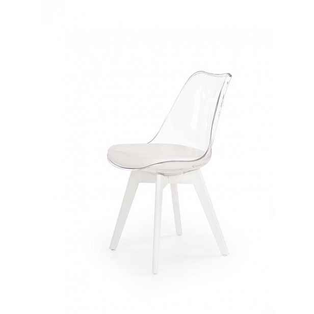 Jídelní židle, průhledná/bílá
