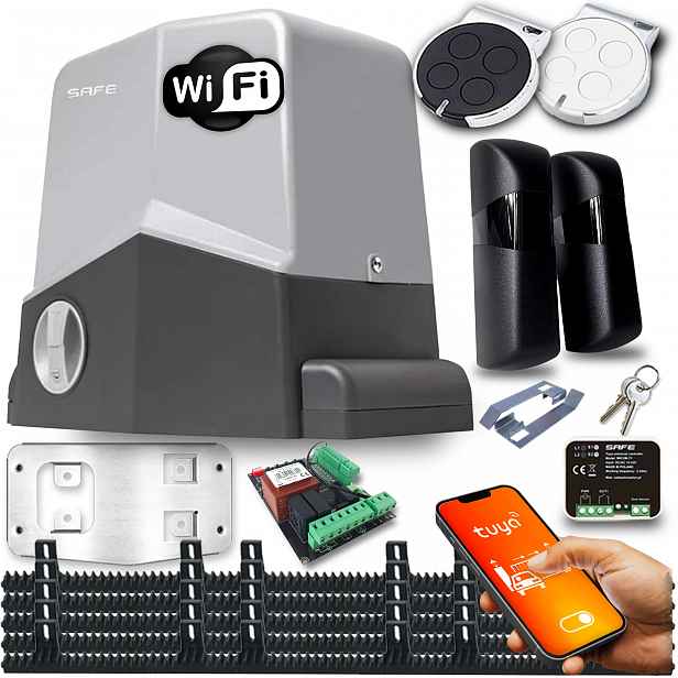 Pohon Pro Posuvnou Bránu 1000 Kg Wifi Tuya 5xlamelový 2x dálkové ovládání Automat Safe