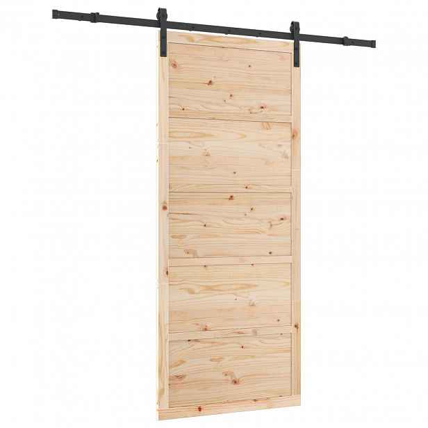vidaXL Posuvné dveře Přírodní 90 x 208 cm Masivní borovicové dřevo